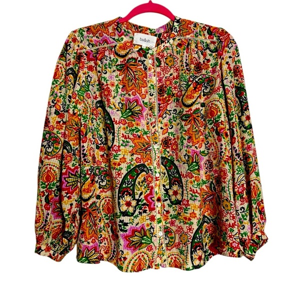 Ba&sh Bianca Paisley Floral Blouse Size M - Picture 1 of 13